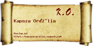 Kapsza Orália névjegykártya